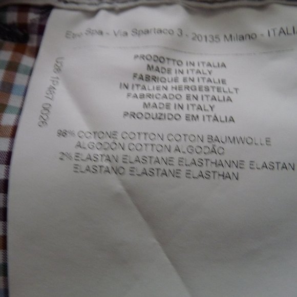 ETRO ITALY SLIMFIT CHINO TROUSERS TAUPE COLOR COTTON WITH JACQUARD MOTIF SIZE 38 - Picture 8 of 8